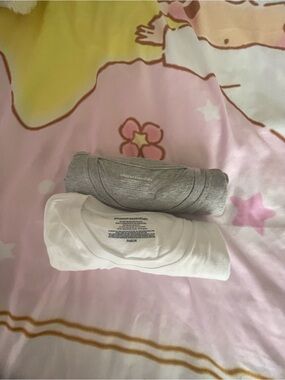 Amazon Essentials White and Gray Crew Neck Tee Duo